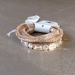 Natasha Jewelry - Natasha Gold 3pc Crystal Bracelet Set Natasha Jewelry - Natasha Gold 3pc Crystal Bracelet Set